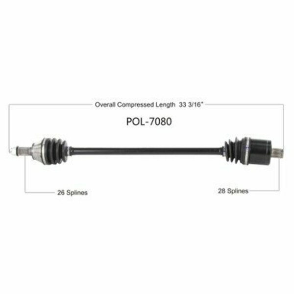 Wide Open OE Replacement CV Axle for POL REAR L/R RZR XP/XP4 TURBO 18-19 POL-7080